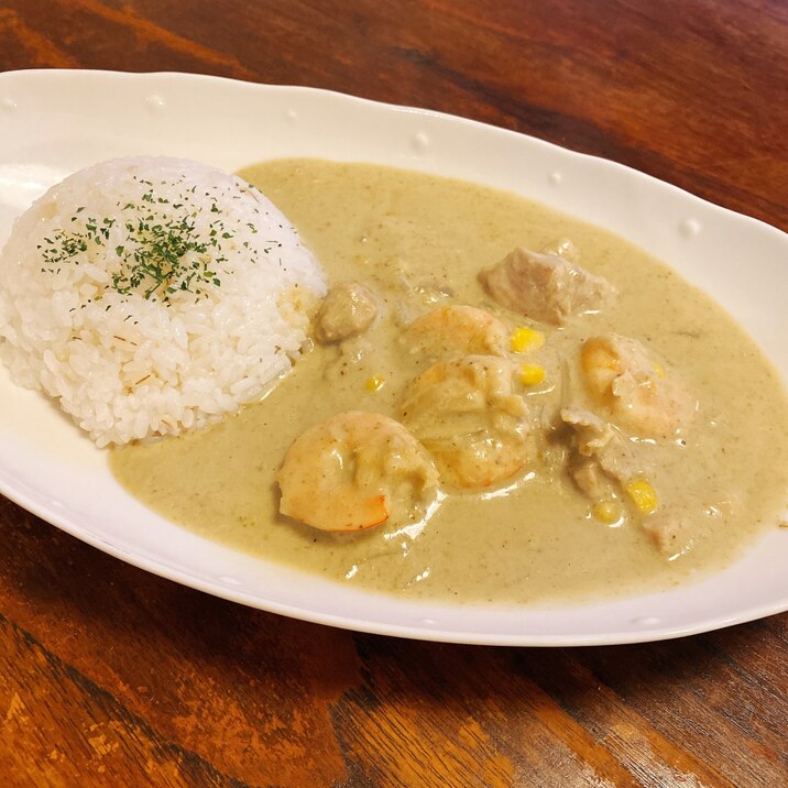 タイの方直伝!海老たっぷりグリーンカレー☆